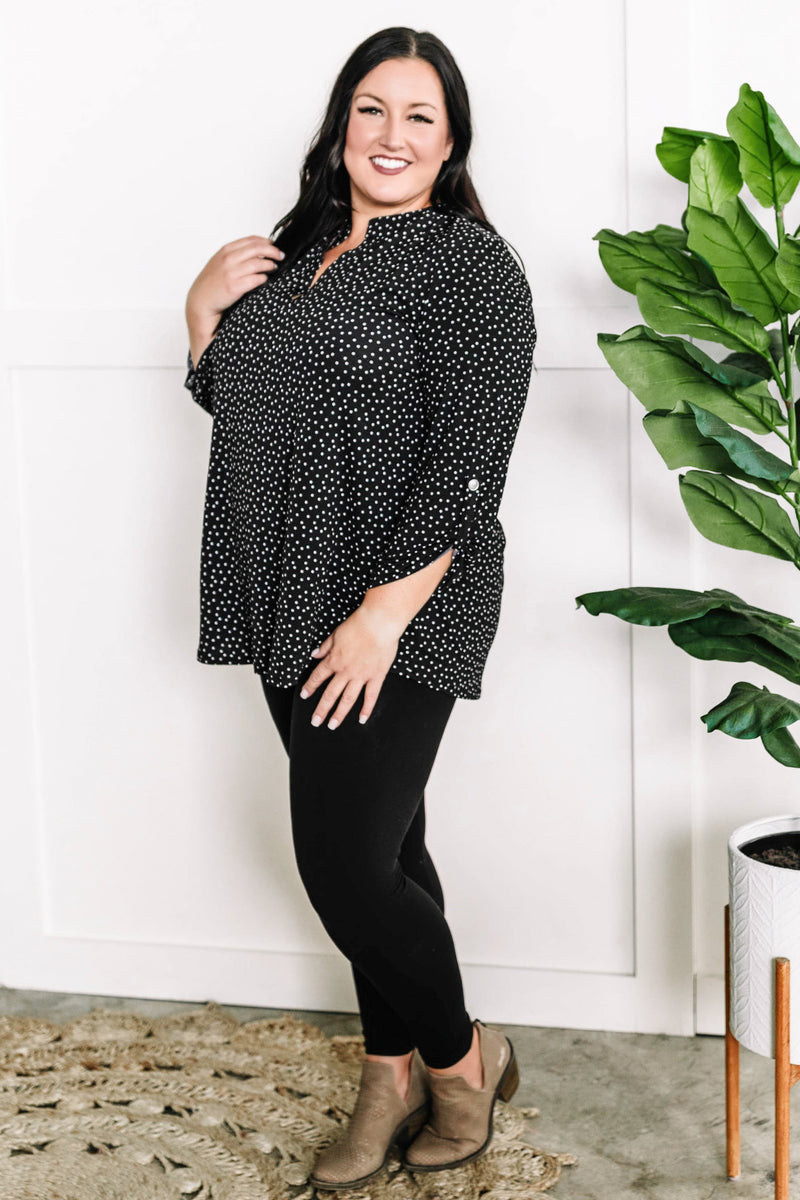Gabi Polka Puff Sleeves Top