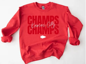 KANSAS CITY CHAMPS CHAMPS RED ON RED SWEATSHIRT