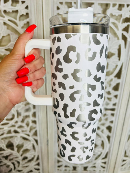 LEOPARD 40 OZ STAINLESS STEEL QUENCHER TUMBLER-doorbuster colors