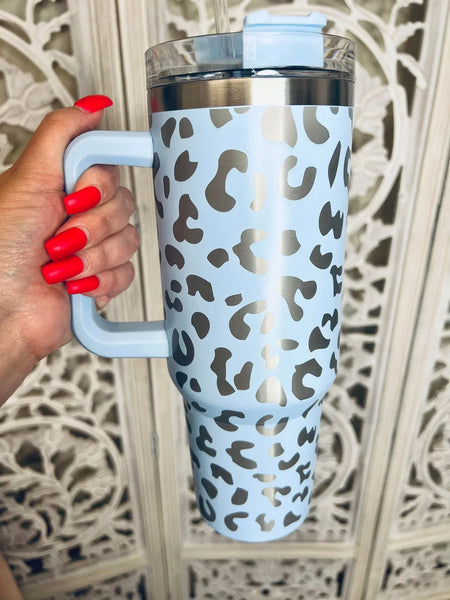 LEOPARD 40 OZ STAINLESS STEEL QUENCHER TUMBLER-doorbuster colors