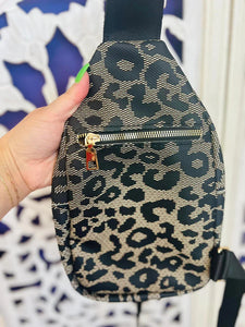 Black Leopard sling bag
