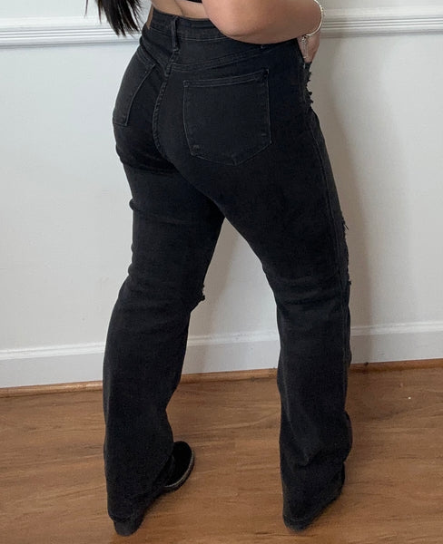 Judy Blue Rigid Magic 90's Knee Black Destroy Jeans