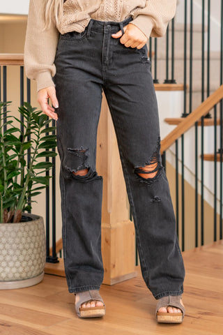Judy Blue Rigid Magic 90's Knee Black Destroy Jeans
