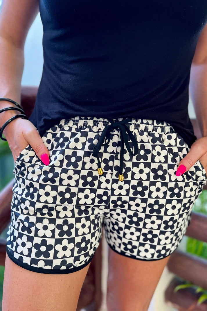 New Habits Checkered Drawstring Everyday shorts