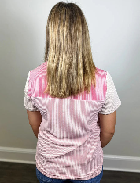 Pink Colorblock Top*