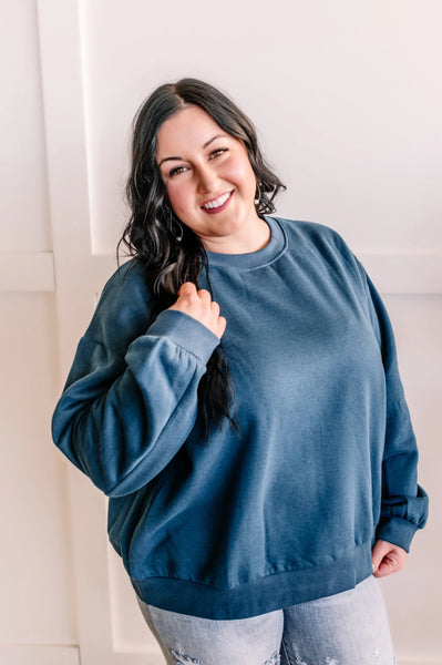 Fleece Sweatshirt In Harbor IN STORE