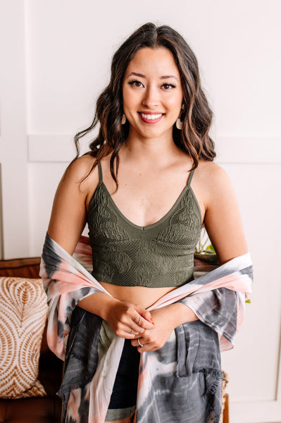 Hold Me Tight Bralette In Moss