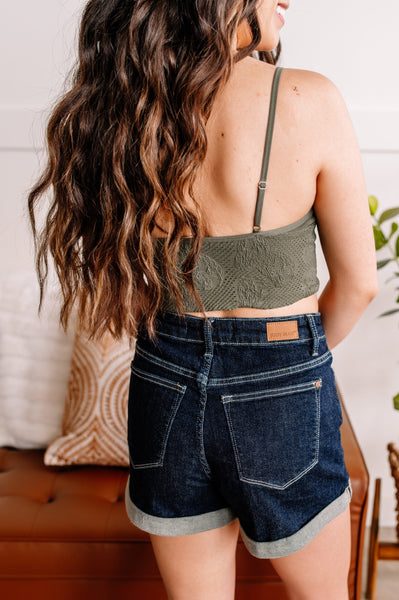 Hold Me Tight Bralette In Moss