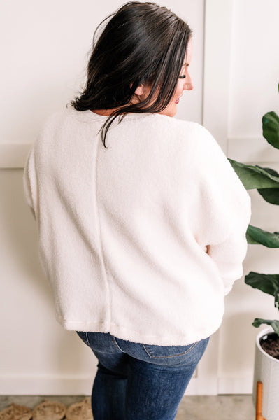 Copy of Cozy Soft Teddy Pullover In Ivory