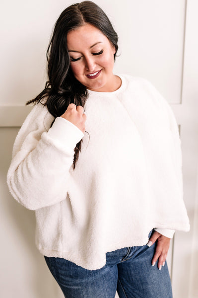 Copy of Cozy Soft Teddy Pullover In Ivory