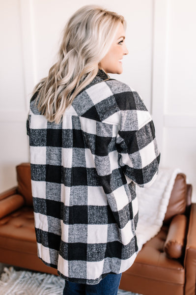 A Plaid Rush Button Down Top In Red & Black