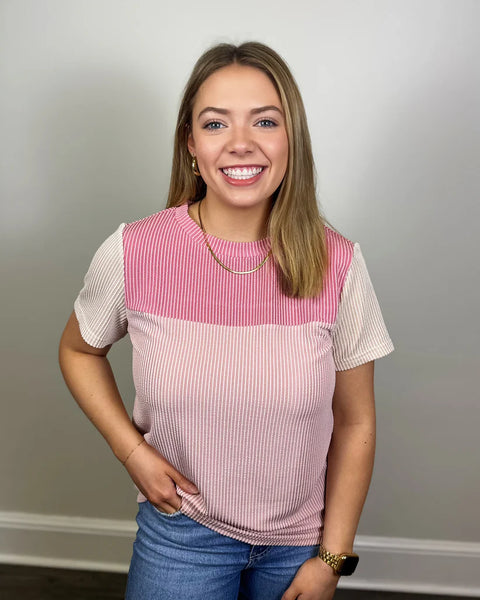Pink Colorblock Top*