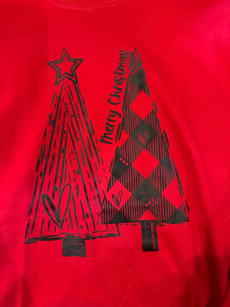Merry Christmas tree LS tee