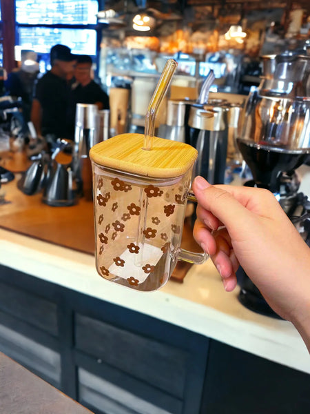 Square Daisy Coffee Tumbler