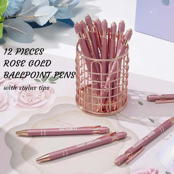 Rose Gold positive vibe pens