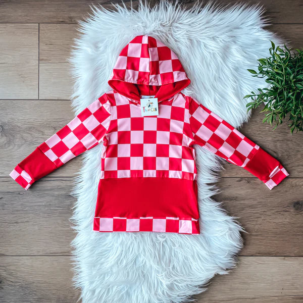 Red Checkered Hoodie Perfectly Paisley Boutique