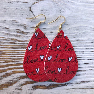 Valentine's Leather Earrings