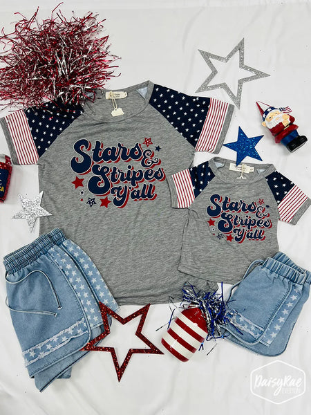 STARS & STRIPES Y'ALL RAGLAN TEE