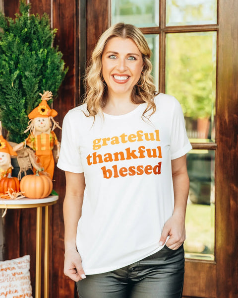 GRATEFUL THANKFUL BLESSED TEE