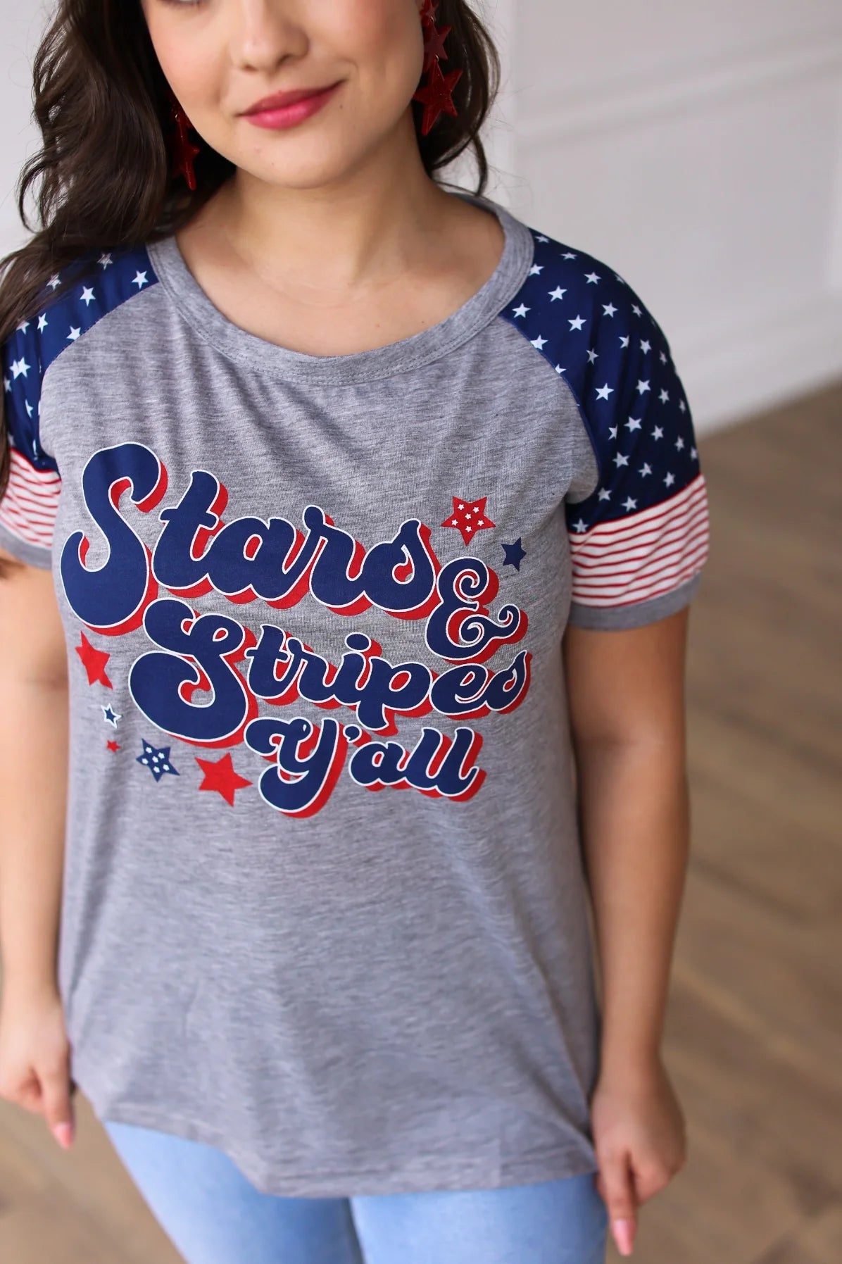 STARS & STRIPES Y'ALL RAGLAN TEE
