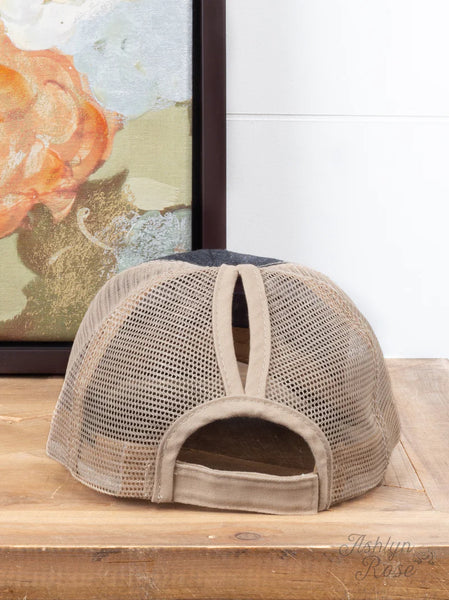 BASEBALL Y'ALL PATCH HIGH PONYTAIL HAT WITH MESH