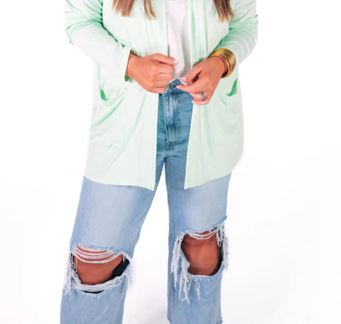 Prescott Mint Lightweight Cardigan