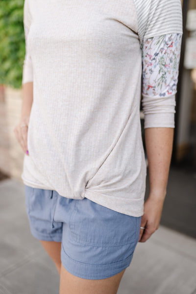 Knot Detail Tunic in Oatmeal
