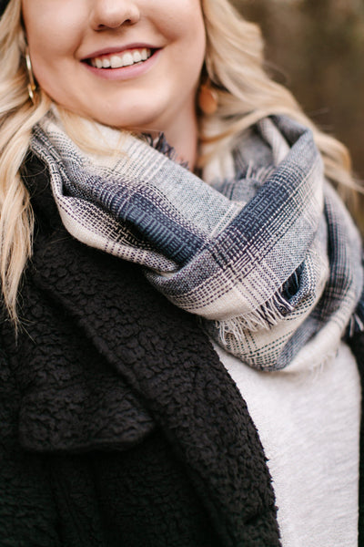 *All Tied Up In You Wheat & Blue Infinity Scarf