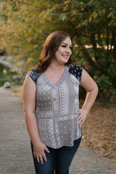 Copy of Pretty As A Picture Paisley Sleeveless Top