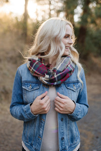 *All Tied Up In You Fall Colors Plaid Infinity Scarf
