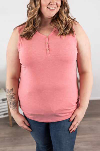 IN STOCK Addison Henley Tank - Heathered Pink FINAL SALE