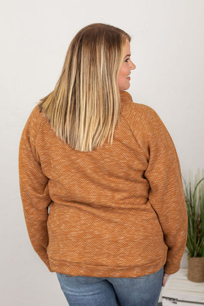 IN STOCK Quilted Button Snap Pullover - Camel