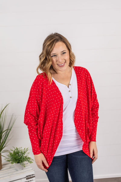 Emma Cocoon Cardigan - Micro Hearts IN STORE