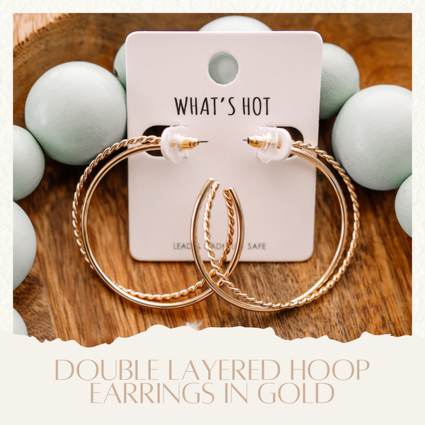 2.26 Double Layered Hoop Earrings In Gold