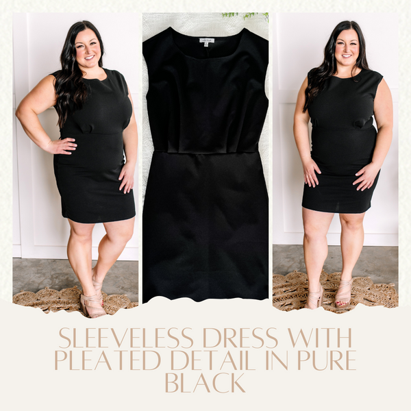 2.26 Sleeveless Dress With Pleated Detail In Pure Black