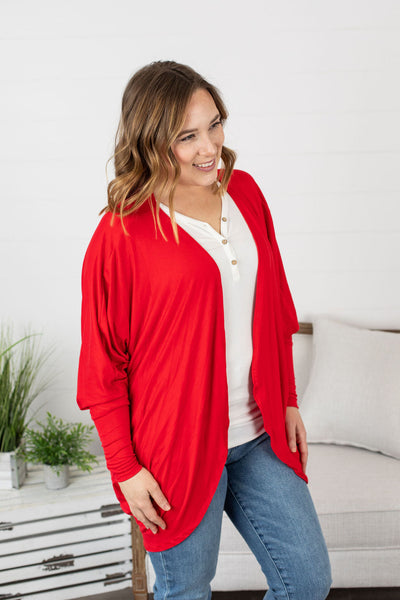 IN STOCK Emma Cocoon Cardigan - Red FINAL SALE
