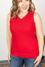 Addison Red Henley Tank top