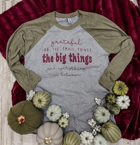 Grateful for all the things raglan