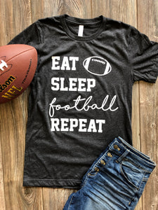 Eat Sleep Football Repeat Gray Sweatshirt