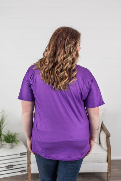 Chloe Cozy Tee - PURPLE IN STORE