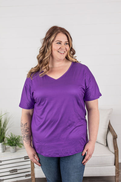 Chloe Cozy Tee - PURPLE IN STORE