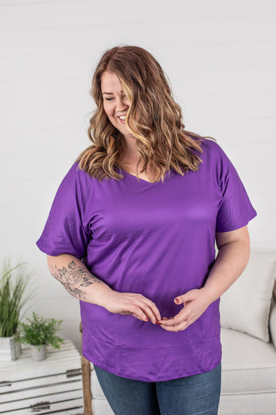 Chloe Cozy Tee - PURPLE IN STORE