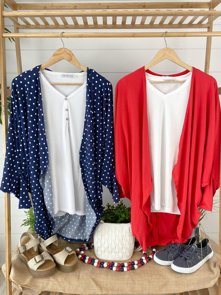 IN STOCK Emma Cocoon Cardigan - Red FINAL SALE