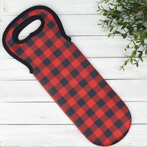 Buffalo Plaid Wine Tote