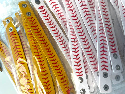 Softball & Baseball leather bracelet