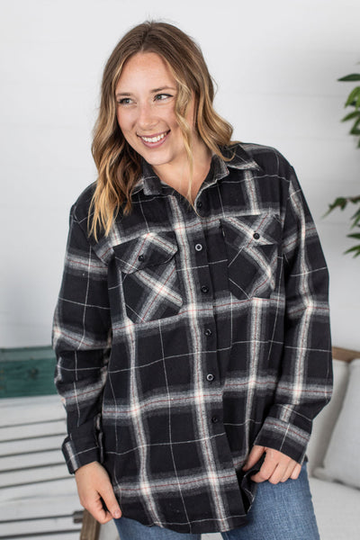 Plaid Flannel - Black  IN STORE