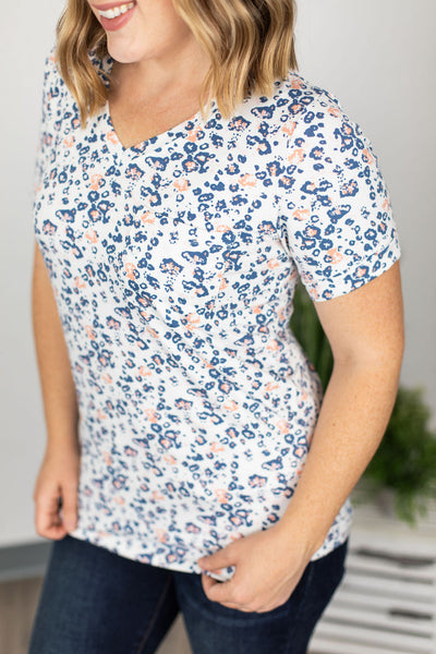 IN STOCK Sophie Classic Pocket Tee - Blue Ditsy Floral FINAL SALE
