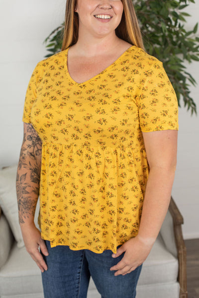 IN STOCK Sarah Ruffle Top - Yellow Floral FINAL SALE