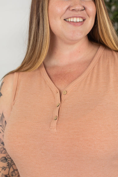 IN STOCK Addison Henley Tank - Heathered Clay FINAL SALE