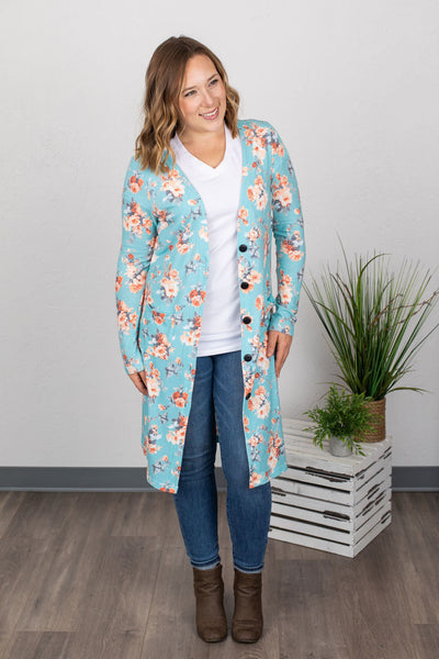 IN STOCK Colbie Cardigan - Blue Floral FINAL SALE